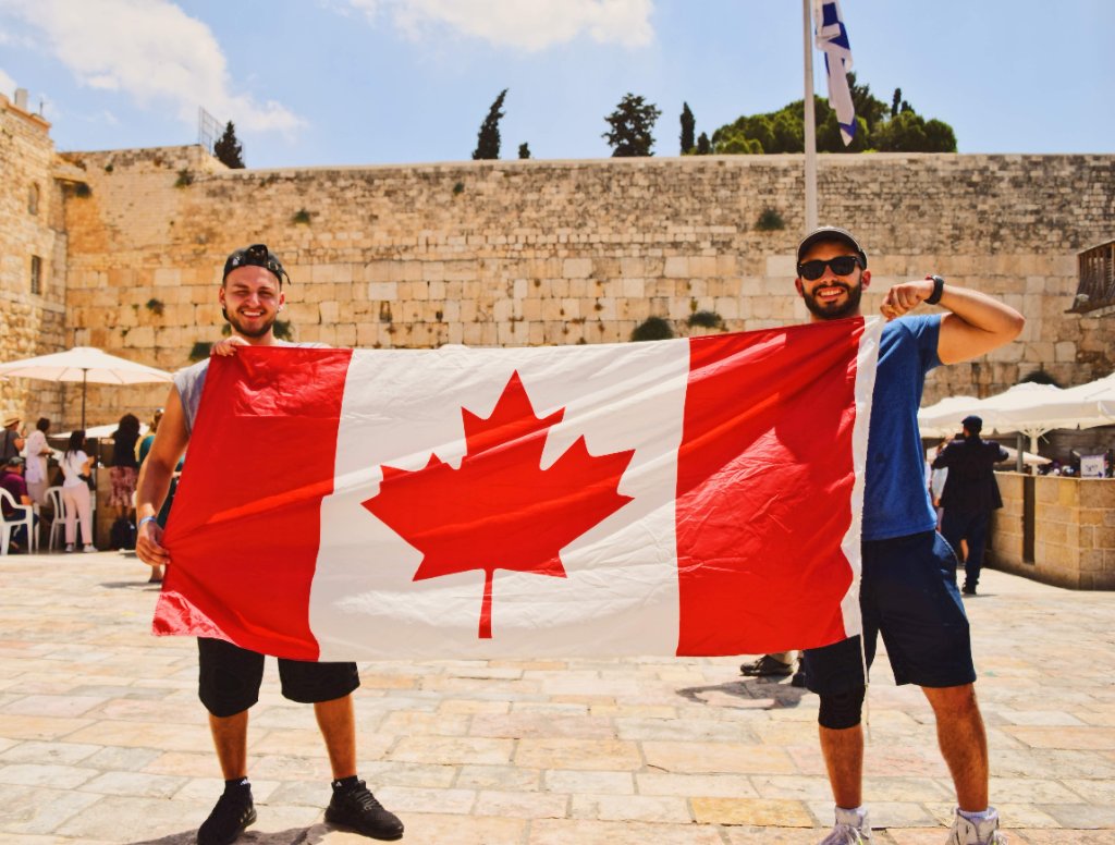 Participants with Canadian flag